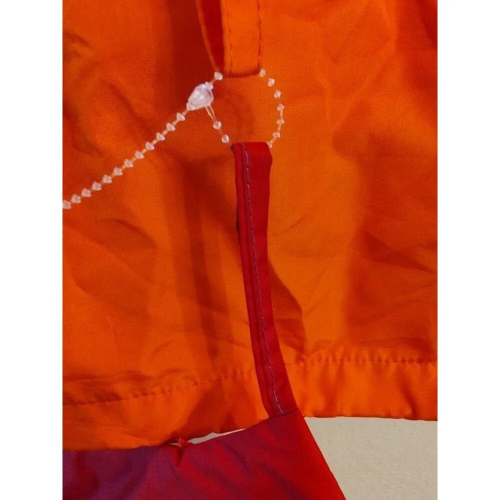 Men's Turfer Sport 1/2 Zip Hooded Orange Windbreaker Size XS See discription